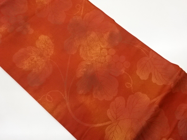 JAPANESE NAGOYA OBI / WOVEN GRAPE ARABESQUE
